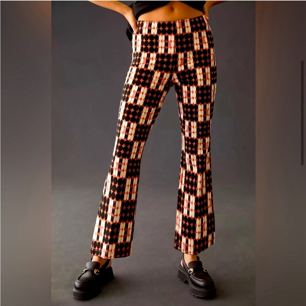 ANTHROPOLOGIE Maeve The Margot Kick-Flare Cropped Pants